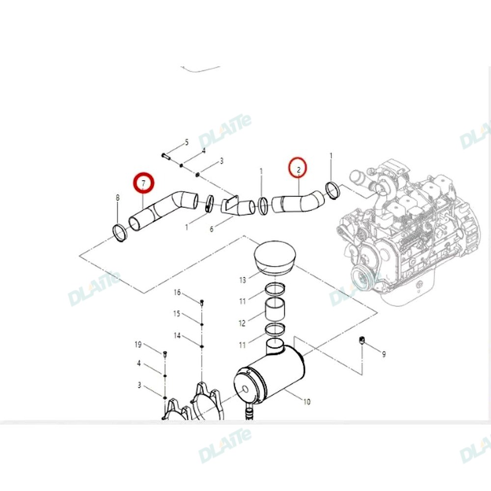 柳工 柳工925D进气管 32A0652